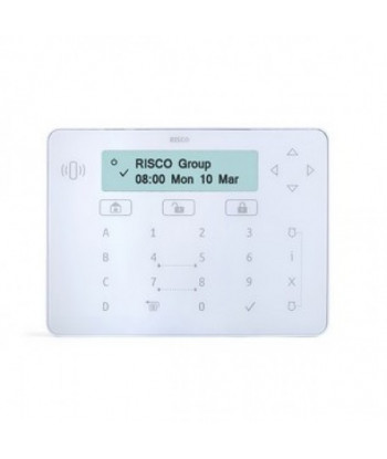 Risco RPKELPWT000B-NF - Clavier alarme Elegant Keypad blanc lecteur de badge NFA2P